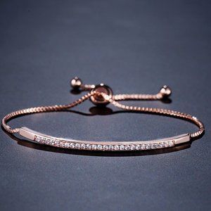 Swarovski Tennis Slider Bracelet in Rose Gold